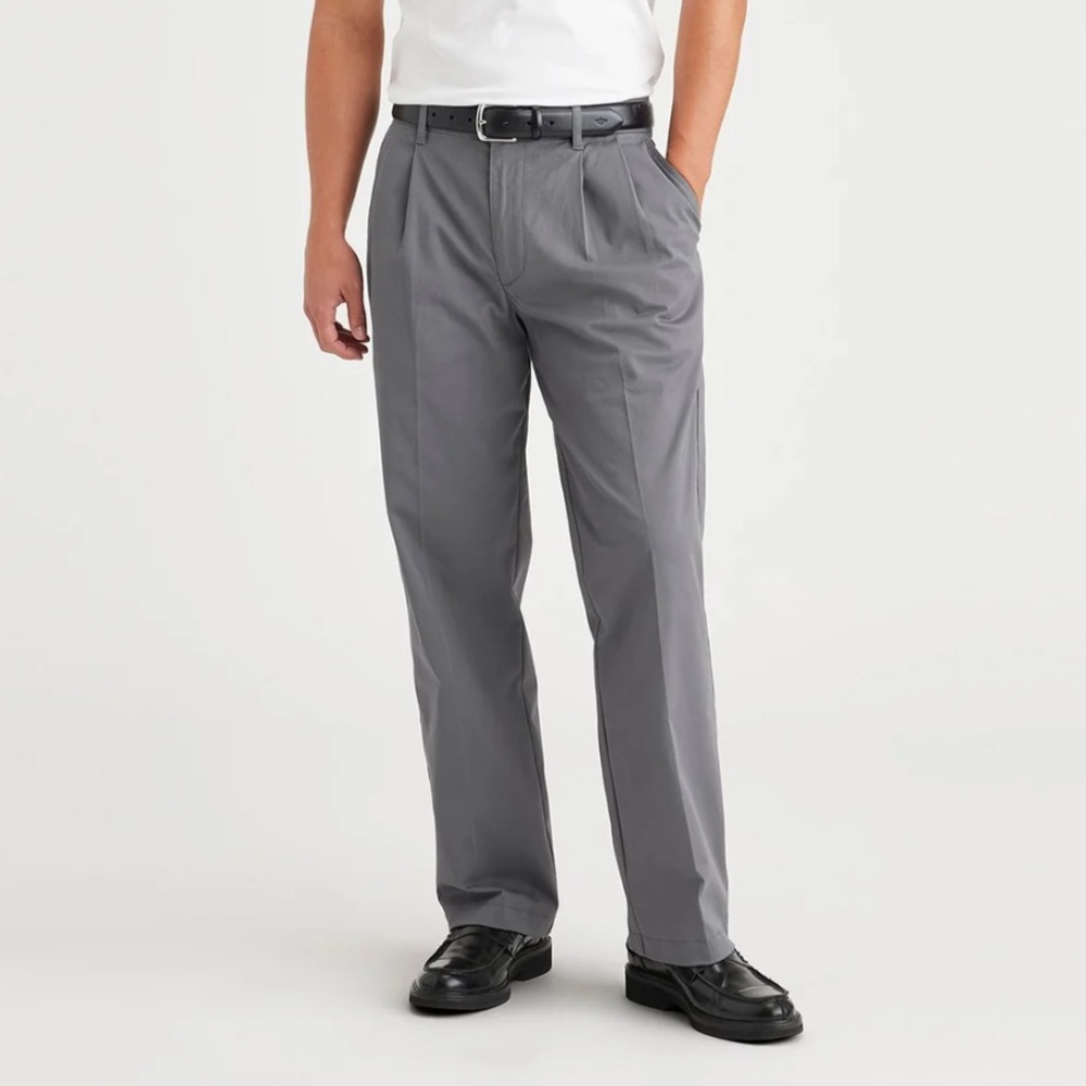Haggar Gallery men’s gray pleated front dress pants size 36x30